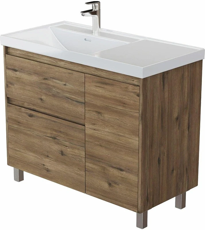 Тумба с раковиной Aquanet Nova Lite 2.0 100 L 365910 цвет Дуб рустикальный