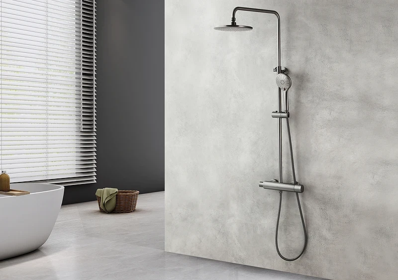 Душевая система Lemark Bronx LM3770GM Графит латунь на стену