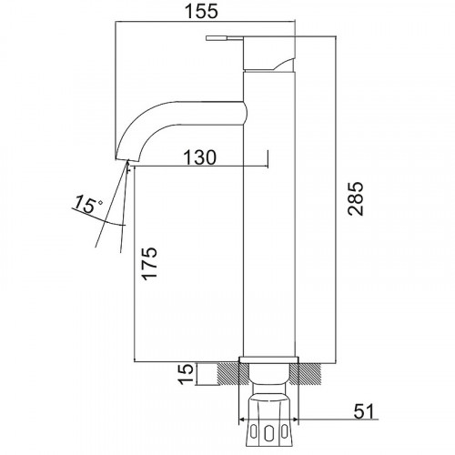 Смеситель для раковины Ростовская Мануфактура Сантехники SUS128BL-001F-1 Черный матовый
