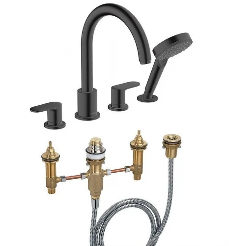 Смеситель на борт ванны Hansgrohe Vernis Blend 71456670S цвет Черный матовый
