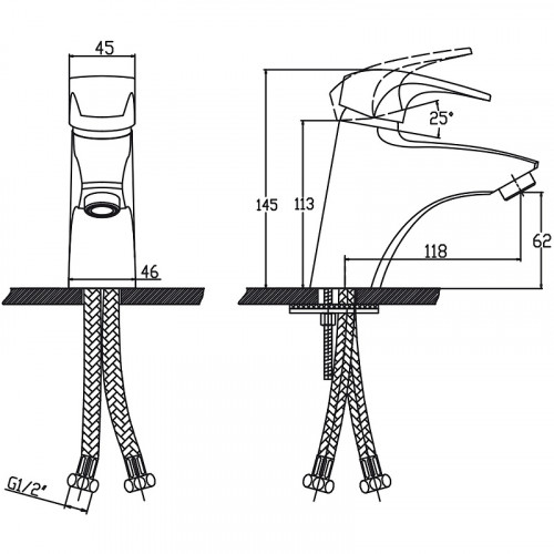Смеситель для раковины Kaiser Guss 68011 Хром латунь