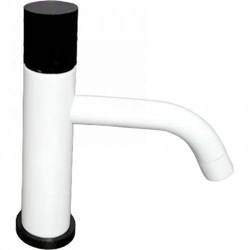 Смеситель для раковины Boheme Stick 121-WB Белый матовый Черный латунь