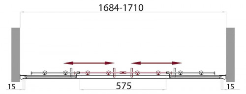 Шторка на ванну BelBagno Uno 170 UNO-VF-2-170/145-C-Cr профиль Хром стекло прозрачное
