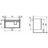 Тумба под раковину Laufen Kartell 90 4.0760.2.033.635.1 подвесная Оранжевая глянцевая