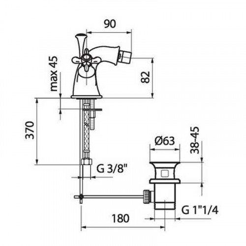 Смеситель для биде Webert Ottocento OT710102010 Золото