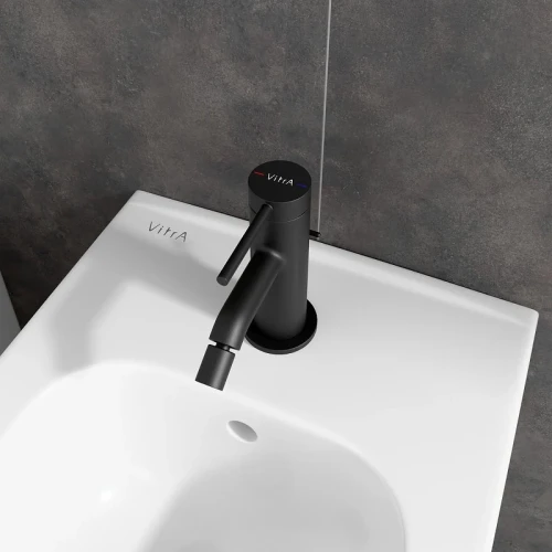 Смеситель для биде Vitra Minimax Round A4353636EXP цвет Черный матовый