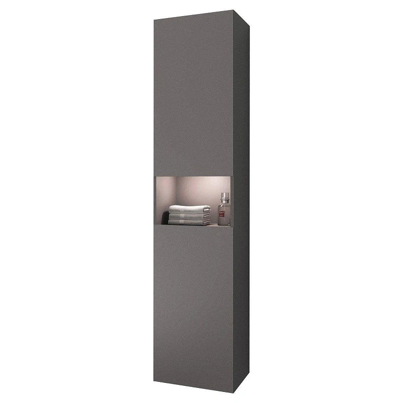 Шкаф пенал Keuco Stageline 40 R 32831290102 подвесной с подсветкой цвет Инокс матовый