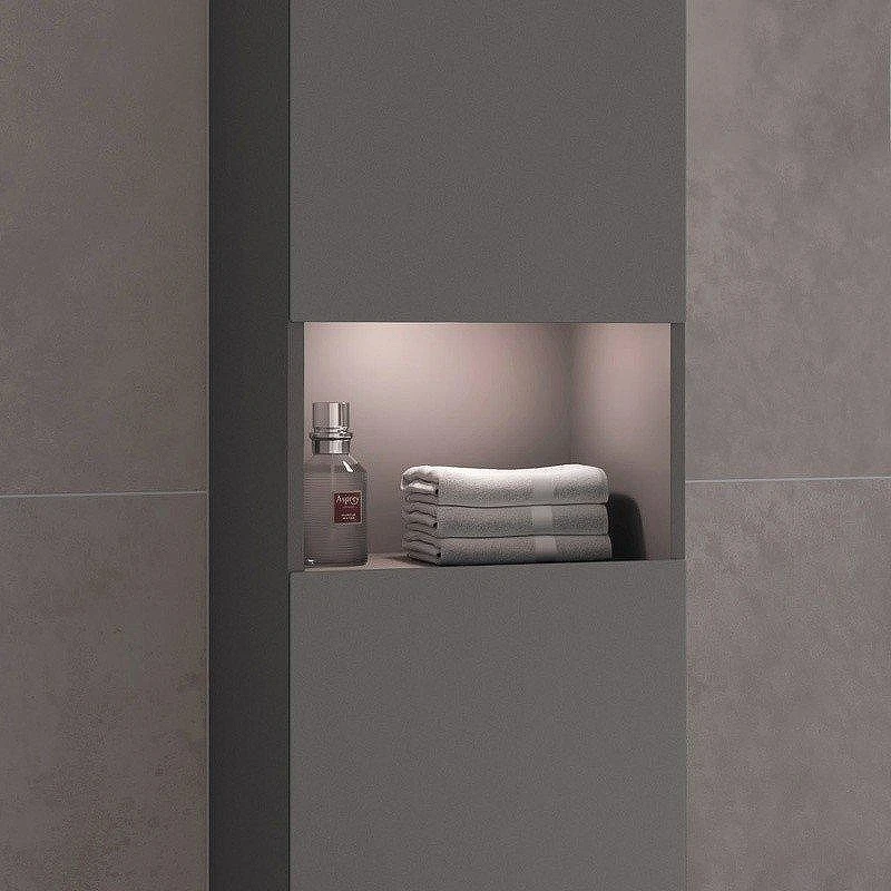 Шкаф пенал Keuco Stageline 40 R 32831290102 подвесной с подсветкой цвет Инокс матовый