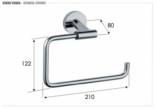 Полотенцедержатель Remer Guest GS44CFP цвет Черный брашированный хром