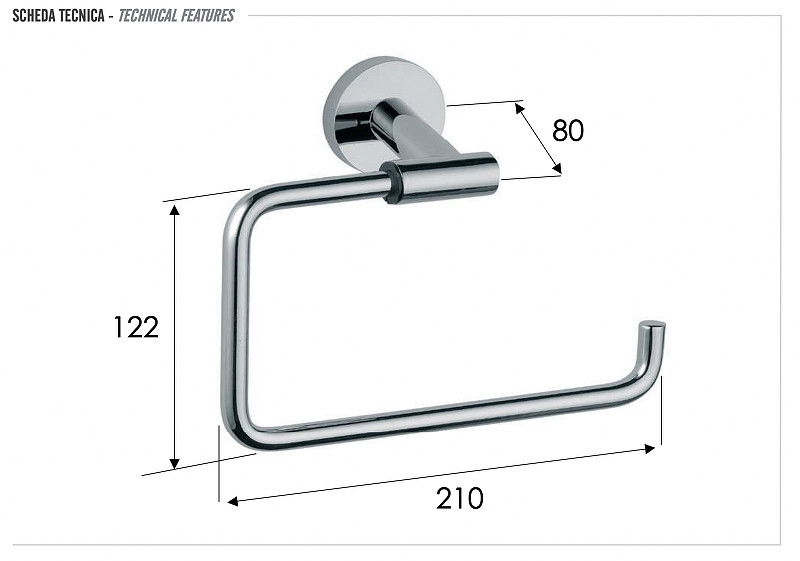 Полотенцедержатель Remer Guest GS44CFP цвет Черный брашированный хром