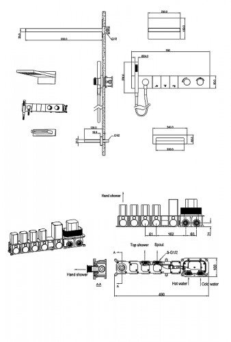 Душевая система Boheme Zodiac 133-2-MG с термостатом цвет Золото матовое