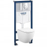 Комплект унитаза с инсталляцией Grohe Rapid SL 39187001 цвет Белый с сиденьем Микролифт и клавишей смыва цвет Хром
