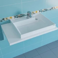 Раковина СанТа Юпитер 80 R 900121 на стиральную машину Белая искусственный камень (литьевой мрамор) на стиральную машину
