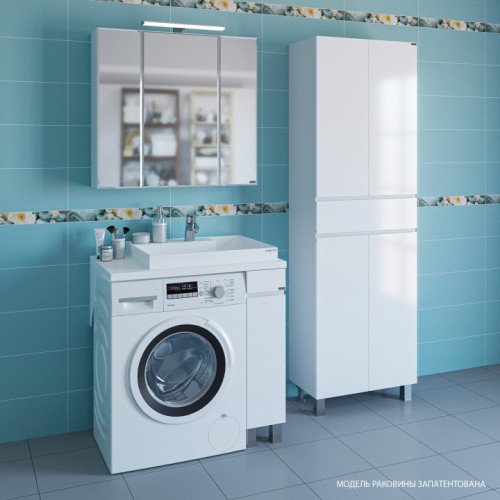 Раковина СанТа Юпитер 80 R 900121 на стиральную машину Белая искусственный камень (литьевой мрамор) на стиральную машину