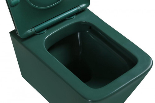 Комплект унитаза с инсталляцией SantiLine SL-5007G+SL-01/G цвет Зеленый матовый с сиденьем Микролифт и клавишей смыва цвет Зеленый матовый