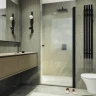 Душевая дверь Maybah Glass MGD-802-6 600x1980 на монопетле Черный стекло сатиновое