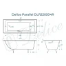 Чугунная ванна Delice Parallel 160x70 DLR220504RB с черными матовыми ручками без антискользящего покрытия