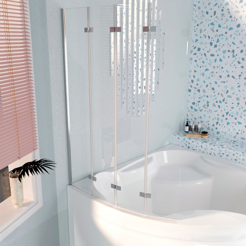 Шторка на ванну Radomir Смайл 100x140 1-08-2-0-0-198 профиль Хром стекло прозрачное