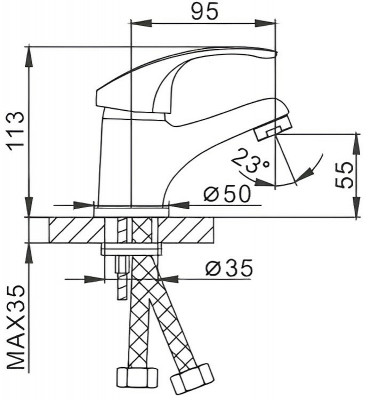Смеситель для раковины Frap H36 F1036 Хром