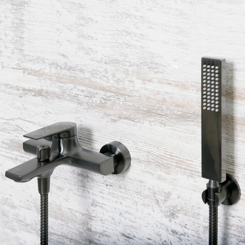 Смеситель для ванны WasserKRAFT Wiese 8401 Оружейная сталь латунь на стену