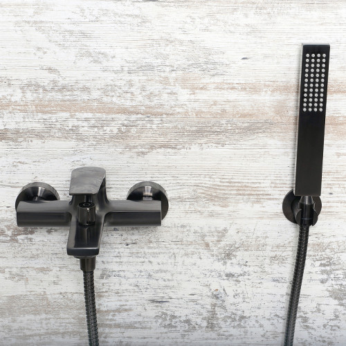 Смеситель для ванны WasserKRAFT Wiese 8401 Оружейная сталь латунь на стену