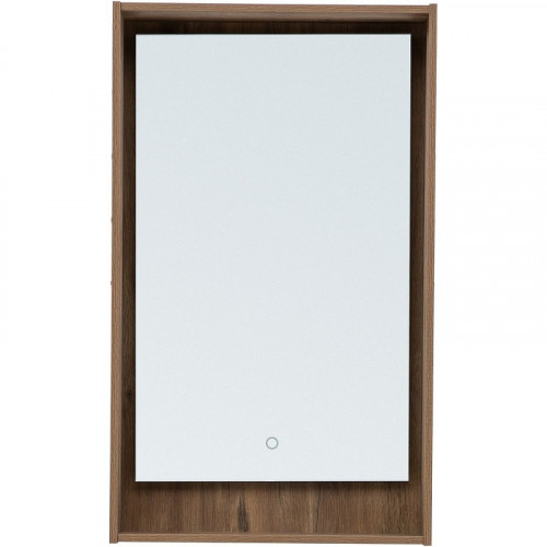 Зеркало Aquanet Милан 50 336397 с подсветкой Дуб рустикальный с сенсорным выключателем МДФ / ЛДСП, стекло