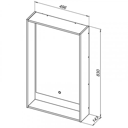 Зеркало Aquanet Милан 50 336397 с подсветкой Дуб рустикальный с сенсорным выключателем МДФ / ЛДСП, стекло