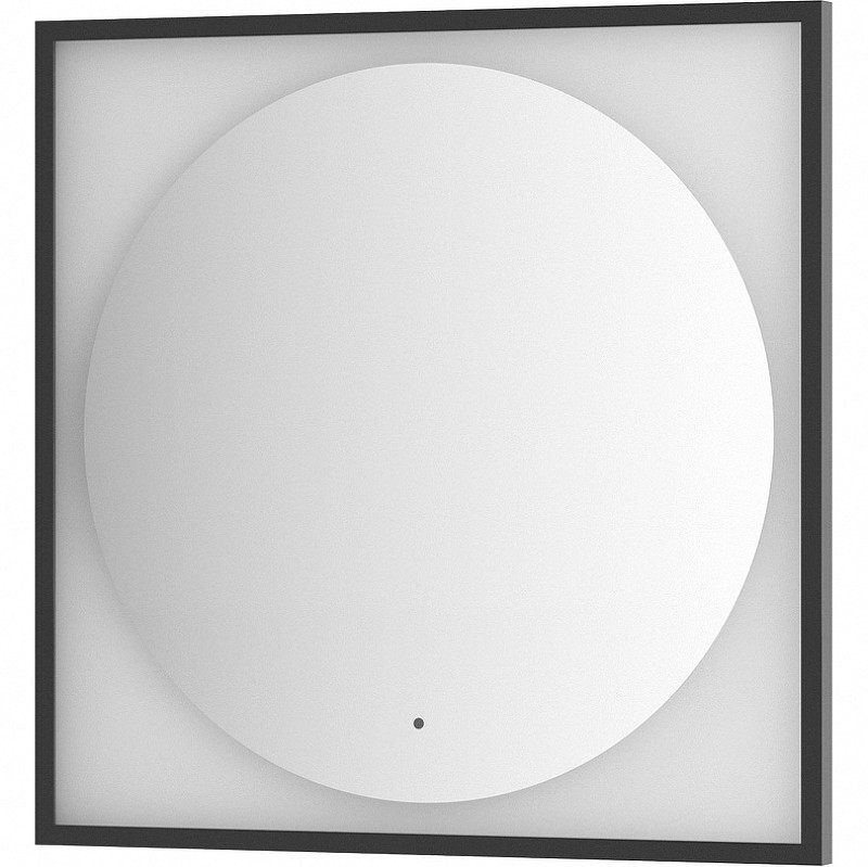 Зеркало Defesto Eclipce 80х80 DF 2223R с подсветкой 18W-4500К/в багетной раме/ИК - выключатель/Нейтральный белый свет/Черная рама