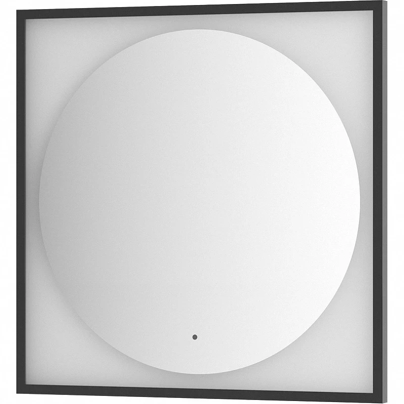 Зеркало Defesto Eclipce 80х80 DF 2223R с подсветкой 18W-4500К/в багетной раме/ИК - выключатель/Нейтральный белый свет/Черная рама