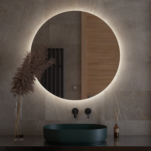 Зеркало Defesto Opti 90x90 DF 2846S с подсветкой 28W-4500К/Сенсорный выключатель/Нейтральный белый свет