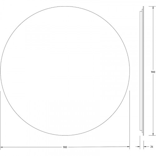 Зеркало Defesto Opti 90x90 DF 2846S с подсветкой 28W-4500К/Сенсорный выключатель/Нейтральный белый свет