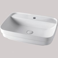 Раковина Kerasan Tribeca 60 514201*1 Белая фарфор накладная, полувстраиваемая