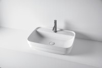 Раковина Kerasan Tribeca 60 514201*1 Белая фарфор накладная, полувстраиваемая