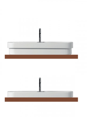 Раковина Kerasan Tribeca 60 514201*1 Белая фарфор накладная, полувстраиваемая