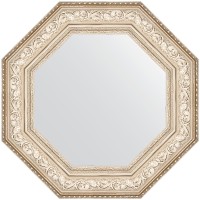 Зеркало Evoform Octagon 65x65 BY 7386 в багетной раме - Виньетка серебро 109 мм стекло