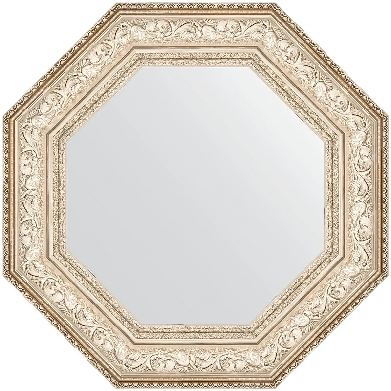 Зеркало Evoform Octagon 65x65 BY 7386 в багетной раме - Виньетка серебро 109 мм стекло