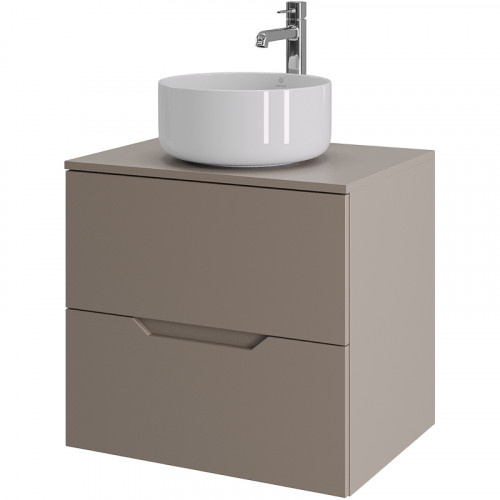 Тумба с раковиной Orange Line 60 Li-60TuLMDF+B07-345W подвесная Латте матовый МДФ / ЛДСП