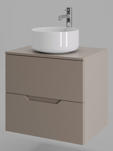 Тумба с раковиной Orange Line 60 Li-60TuLMDF+B07-345W подвесная Латте матовый МДФ / ЛДСП