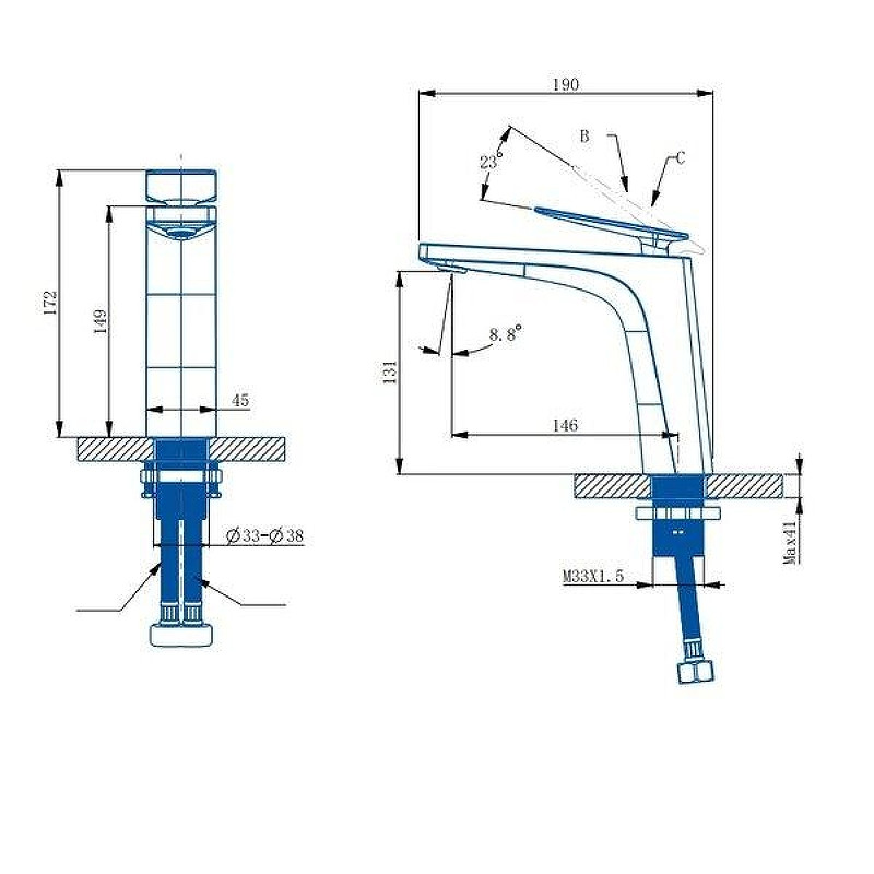 Смеситель для раковины Arrow AMP11856 цвет Хром