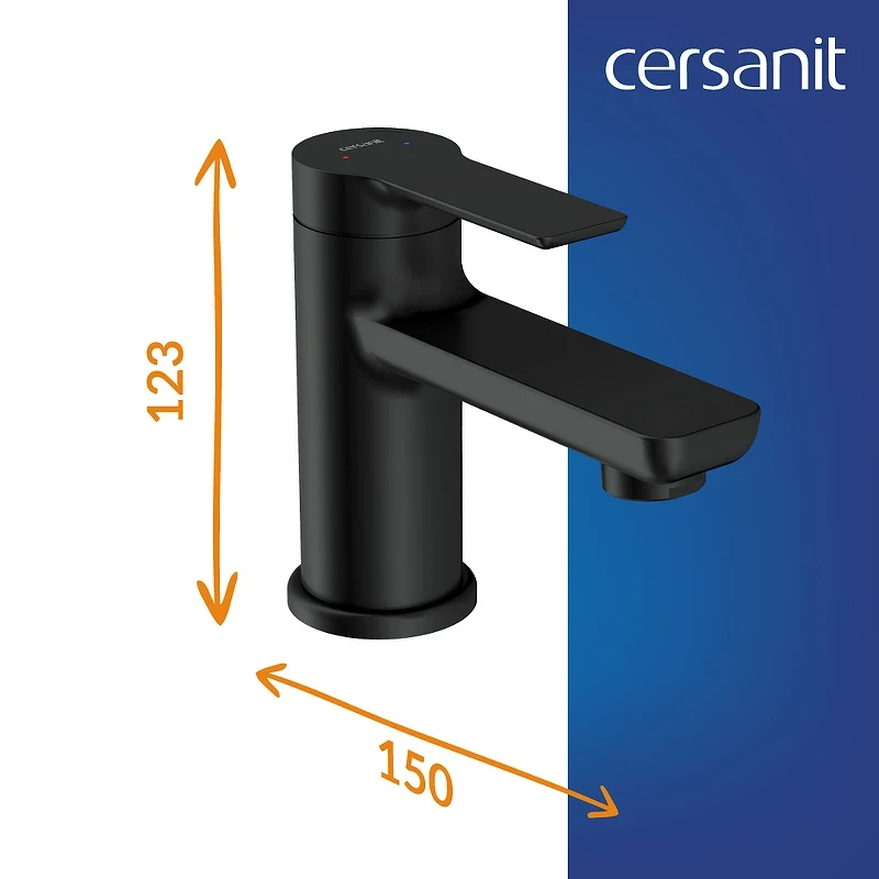 Смеситель для раковины Cersanit Vibe 68926 цвет Черный матовый