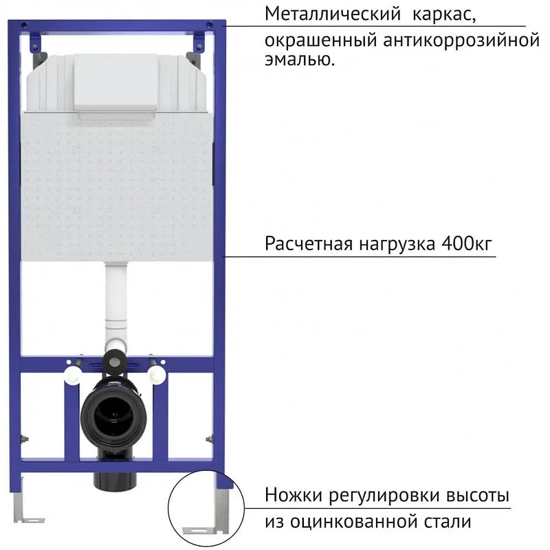 Комплект унитаза с инсталляцией Berges Novum 042449 с сиденьем Микролифт и Черной клавишей смыва фарфор подвесной