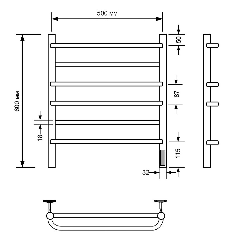 Электрический полотенцесушитель Comfysan Puro EC-6 60x50 012854 Хром