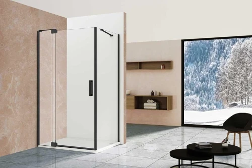 Душевой уголок Vincea Extra NaNх80 VSR-1E101180CLB профиль Черный стекло прозрачное