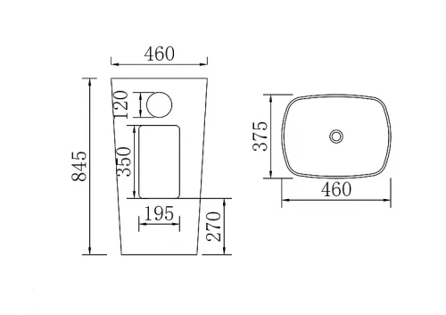 Раковина SantiLine 46 SL-4015 цвет Белый