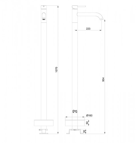 Смеситель для раковины Wonzon &amp; Woghand Stick WW-88649905-MB цвет Черный матовый