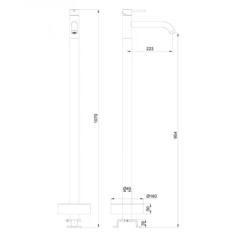 Смеситель для раковины Wonzon & Woghand Stick WW-88649905-MB цвет Черный матовый