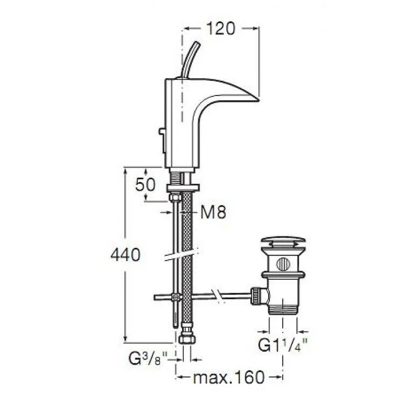 Смеситель для раковины Roca Evol 75A3049C00 с донным клапаном цвет Хром