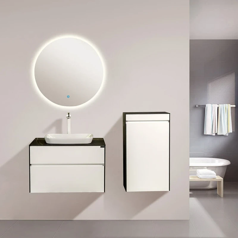 Тумба с раковиной Black&White Universe U907.800-1 80 907U800-1 подвесная White matt Lauren gold МДФ / ЛДСП