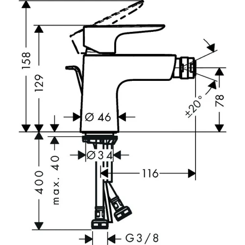 Смеситель для биде Hansgrohe Talis E 71720700 Белый матовый латунь