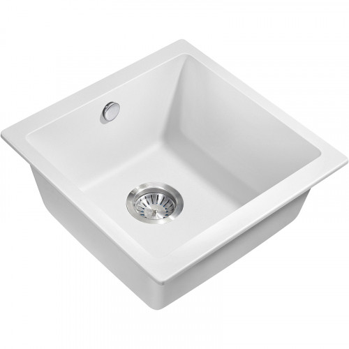 Кухонная мойка Milacio Leon 45 Cuarzo MC.77092 Белая искусственный камень (литьевой мрамор) встраиваемая сверху, встраиваемая снизу